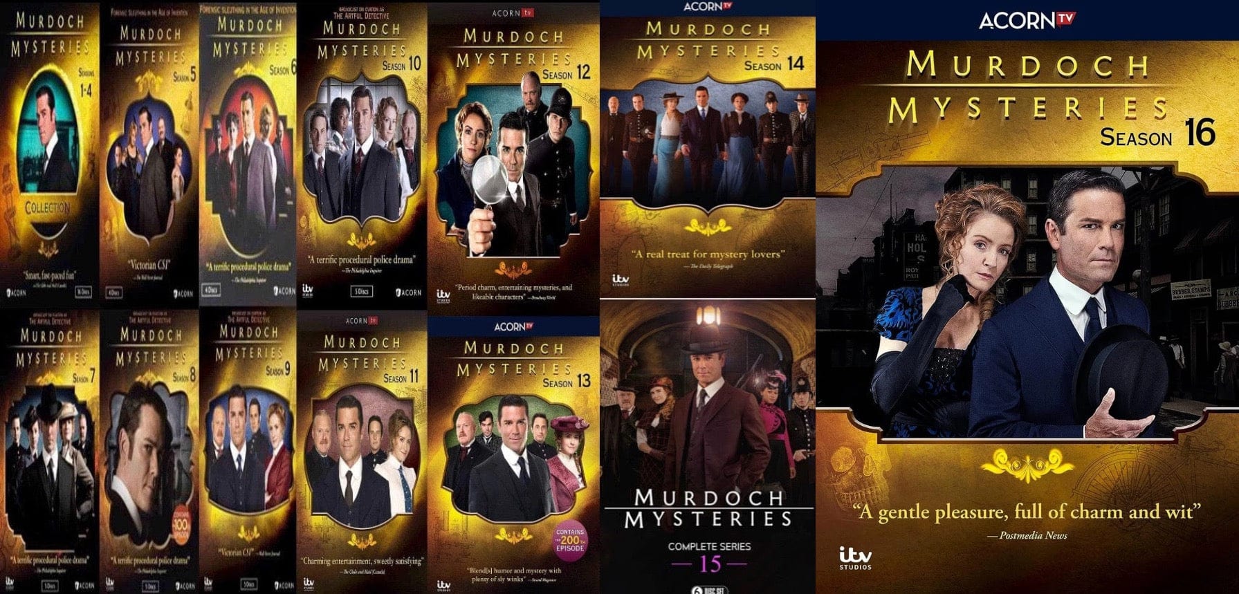 Murdoch Mysteries TV Series Seasons 1-16 DVD Acorn Media DVDs & Blu-ray Discs > DVDs