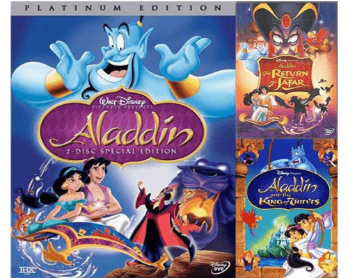 Disney's Aladdin Trilogy DVD Set Includes all 3 Animated Movies ...