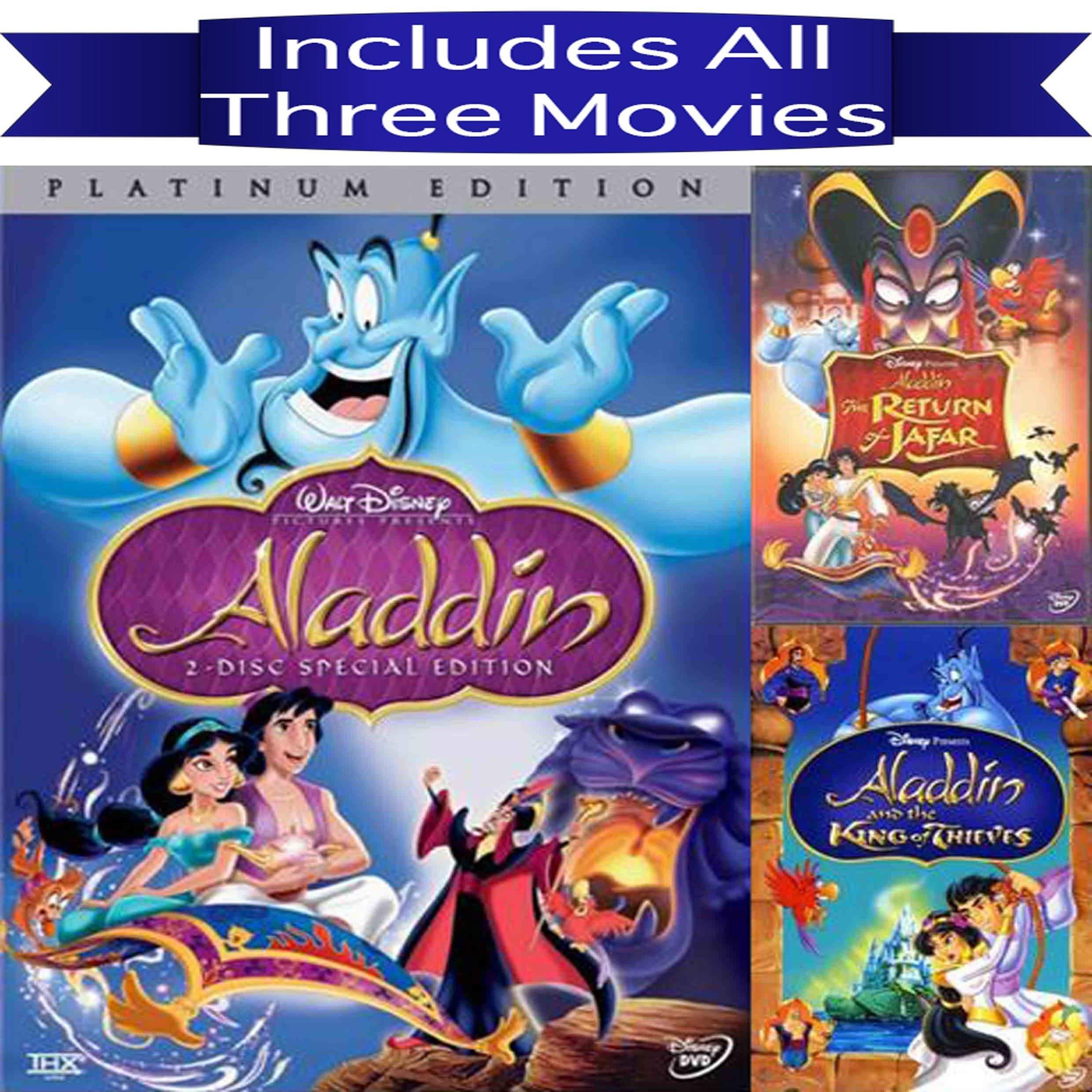 Disney's Aladdin Trilogy DVD Set Includes all 3 Animated Movies