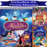 Walt Disney's Aladdin Trilogy DVD Set 3 Movie Collection Walt Disney DVDs & Blu-ray Discs > DVDs