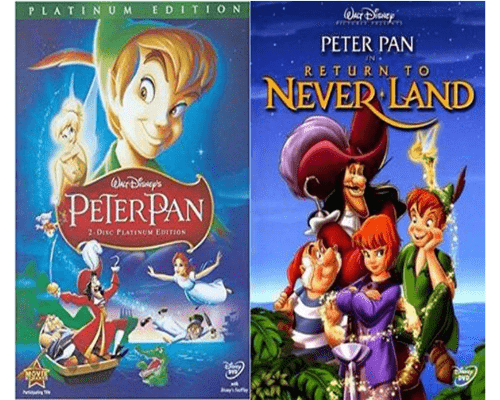 Peter Pan DVD Series Movies 1 & 2 Set Include Both Movies