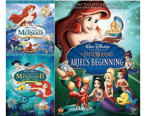 Walt Disney's The Little Mermaid Trilogy DVD Set 3 Movie Collection Walt Disney DVDs & Blu-ray Discs > DVDs
