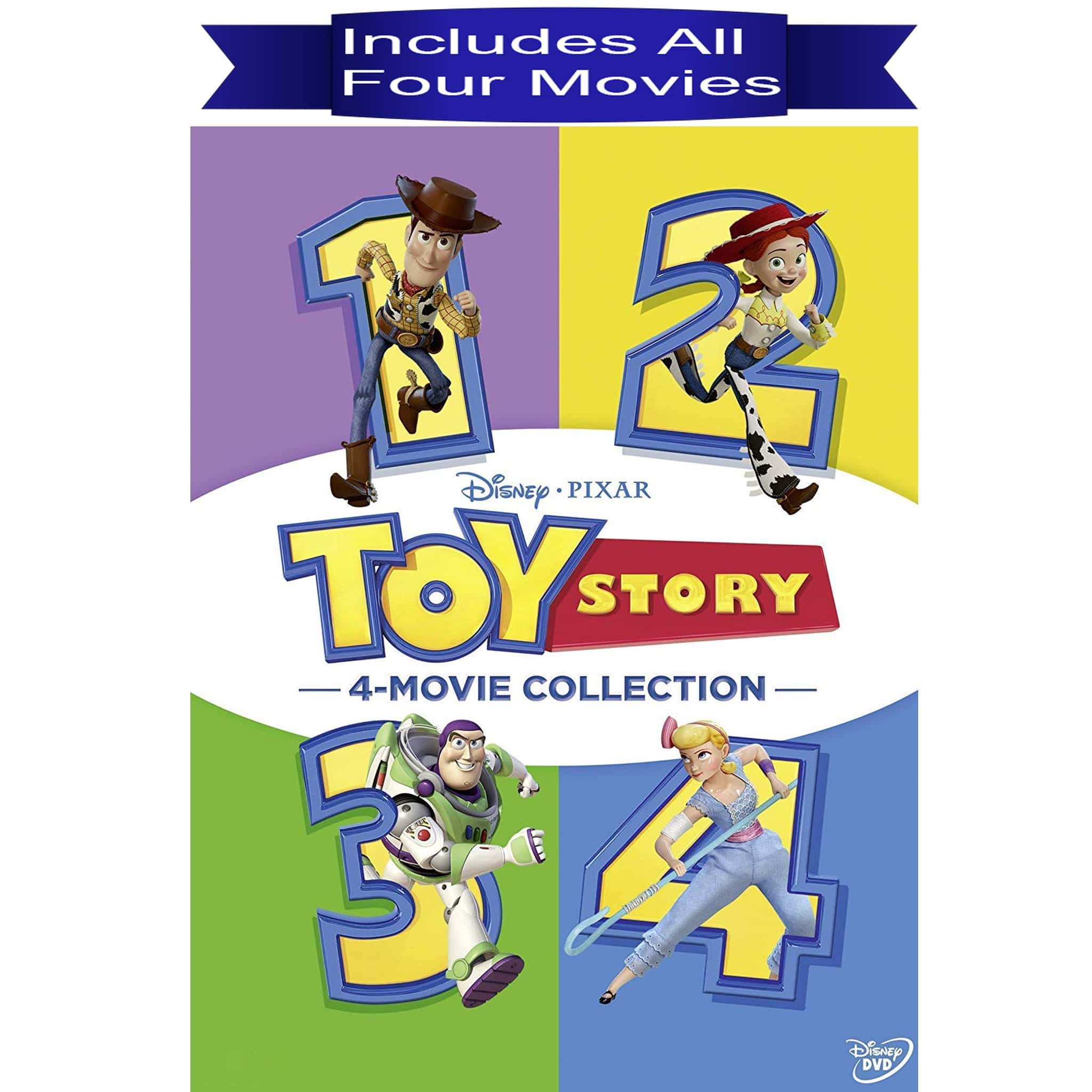 5) Disney Pixar Toy Story Children's DVD Lot: Toy Story 1-3 + Lightyear  (NEW)